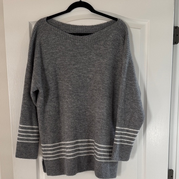 Gray Striped Women's Sweater - Picture 1 of 3